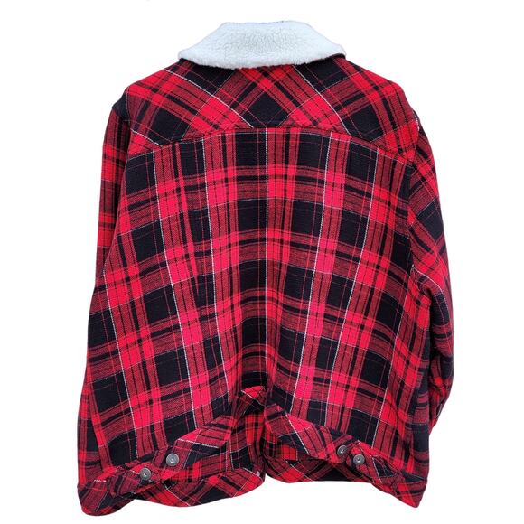 Torrid Red Plaid Trucker Jacket Sherpa Collar size 2X or 3X? - Picture 5 of 13